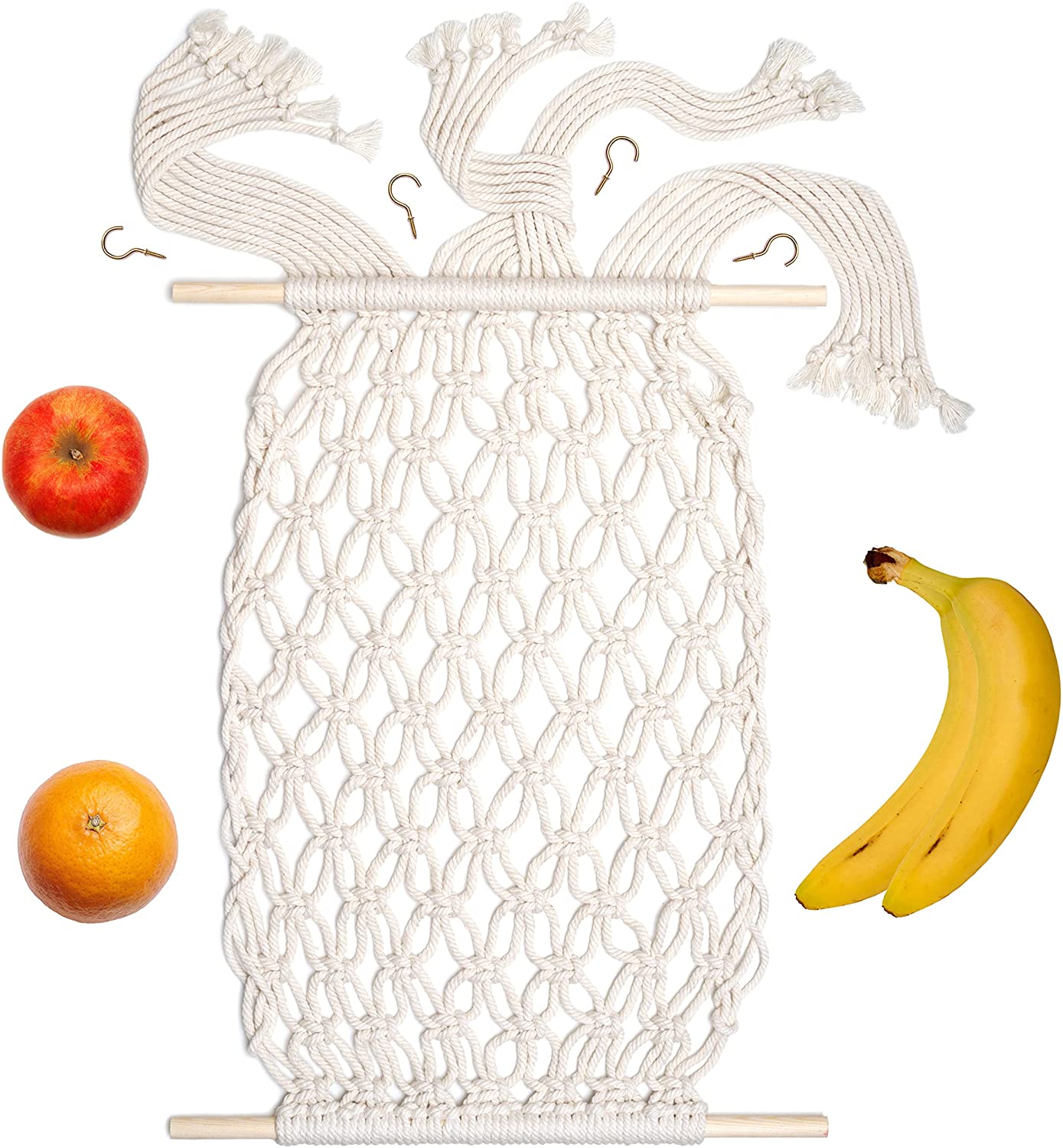 Оптовая продажа, подвесной кухонный гамак для фруктов Woqi, компактный гамак с натуральными фруктами