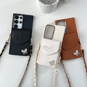 Funda de Teléfono de Cuero con Diseño de Mariposa, Estilo Cartera Multifuncional para la Serie <span class=keywords><strong>S</strong></span>, Protección Antigolpes - Product Image 1