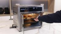 Horno Tostador Eléctrico de Acero Inoxidable con Freidora de Aire, 28L, Control Digital, Ventana de Observación, Protección contra Sobrecalentamiento, Grado Industrial