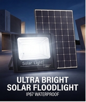 Projecteur LED solaire intelligent à télécommande, résistant aux intempéries, haute efficacité, pour villa, cour et espaces publics