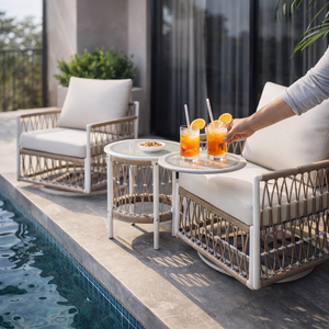 <span class=keywords><strong>Canapé</strong></span> de patio raffiné avec un confort de conversation chaleureux, comprenant un ensemble de canapés de patio en aluminium et un ensemble de canapés <span class=keywords><strong>d</strong></span>'extérieur en rotin moderne - Product Image 4