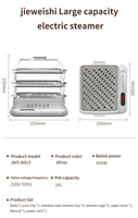 Vaporera Eléctrica para Verduras de 3 Niveles, 34L, 800W, Gran Vaporera Eléctrica para el Hogar, Calentador de Dim Sum, Dumplings y Bollos