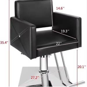 Chaises de barbier classiques d'occasion à vendre / Chaise de coiffeur / Chaise de barbier noire - Product Image 3