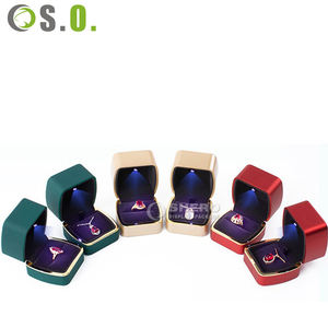 Cajas de lujo al por mayor, azules y rosas, personalizadas, premium, de plástico, con luz LED, para collares, pulseras, anillos, pendientes, cajas para joyería. - Product Image 1