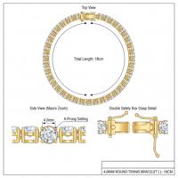 Pulsera de tenis de oro de 18K OEM con diamantes cultivados en laboratorio de 10.25ct, media eternidad, corte marquesa, de lujo, herencia, logotipo personalizado, cadena de caja, joyería