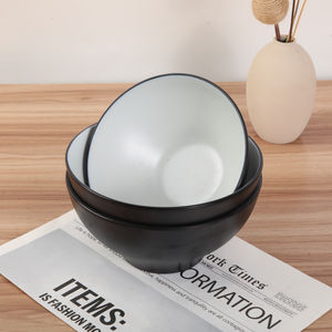 Tazón de Sopa de Fideos Oriental de Melamina Nórdica en Blanco y Negro, Tazón de Ramen Irrompible de Melamina, Tazón para Servir en Restaurantes - Product Image 1