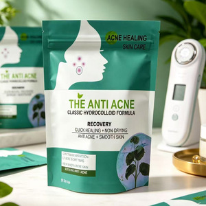 Sacs refermables vert et blanc personnalisés pour cosmétiques, emballage de patchs anti-acné pour soins de la peau - Product Image 2