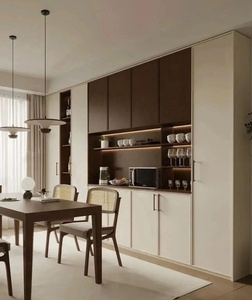 ตู้ไซด์บอร์ดสไตล์โมเดิร์นมินิมอล ทำจากไม้และเคลือบผิวด้าน พร้อมช่องโชว์แบบเปิด และไฟ LED อุ่นๆ - Product Image 1