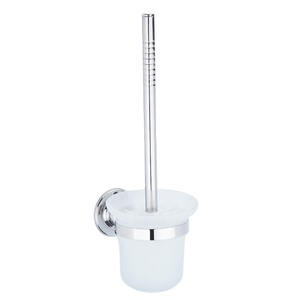 Spazzola per WC Economica, Moderna e Resistente in <span class=keywords><strong>Acciaio</strong></span> Inox con Supporto in Vetro per Accessori <span class=keywords><strong>Bagno</strong></span> - Product Image 2
