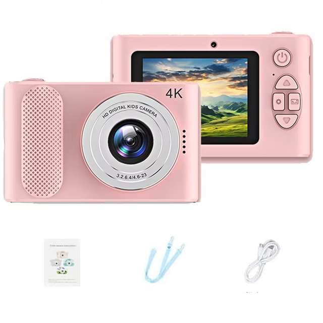 HD 4K Kids Camera with Print Function for Students 44MP 2.4-Inch Screen Smart Watch Compatible Children's Digital Camera