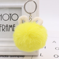 Pendentif de sac en fausse fourrure imitation lapin avec oreilles de lapin mignonnes, porte-clés de voiture en fourrure, cadeaux en gros