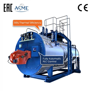 Chaudière industrielle à vapeur horizontale à tubes de fumée, norme ASME CE, 1-20 tonnes, compatible gaz et mazout, système en acier inoxydable - Product Image 1