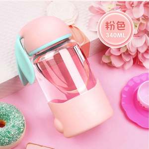Prix de gros Enfants Mignon Petit Lapin Gourdes d'extérieur Pour Enfants Extérieur Tasse personnalisée Bouteille d'eau en verre pour enfants - Product Image 5