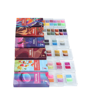 6/12 couleurs <span class=keywords><strong>bonbons</strong></span> miroitant solide <span class=keywords><strong>aquarelle</strong></span> ensemble Portable demi-casserole pour calligraphie peinture et artiste pour papier - Product Image 1