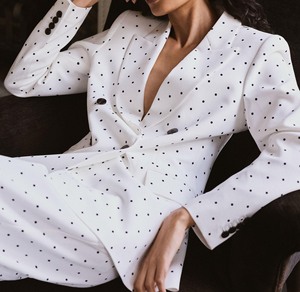<span class=keywords><strong>Traje</strong></span> de Blazer Blanco Cruzado de 2 Piezas para <span class=keywords><strong>Mujer</strong></span>, Elegante Conjunto de Oficina y Negocios, Pantalón de <span class=keywords><strong>Traje</strong></span> a Medida, Tela de Estambre Antiencogimiento - Product Image 2