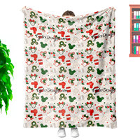 Couverture en peluche de souris de Noël de dessin animé classique de luxe de concepteur personnalisé grande oreille Saint Patrick's Day Magic King Jacquard tricoté