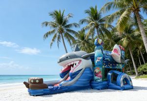 Castelo Inflável Comercial em Forma de Tubarão para Crianças e Adultos - Product Image 3