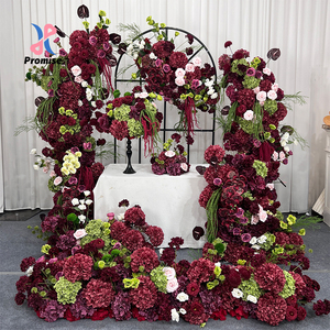 Arrangements <span class=keywords><strong>de</strong></span> fleurs artificielles luxueux rouge profond, parfaits pour les décors <span class=keywords><strong>de</strong></span> cérémonie <span class=keywords><strong>de</strong></span> <span class=keywords><strong>mariage</strong></span> et les décorations d'accueil - Product Image 1