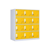 Casiers métalliques mobiles pour élèves de maternelle avec mot de passe, 12 portes, armoires de rangement magnétiques, serrures colorées interchangeables