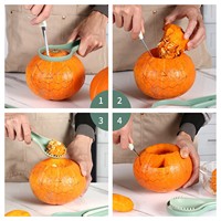 Hot Sale Multifunctionele Halloween Pompoen Carving Tools Zware Roestvrijstalen Carving Set Pompoen Carving Kits