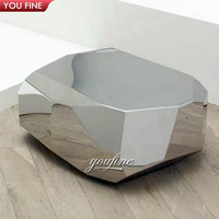 Sculpture géométrique empilée en acier inoxydable doré Art Déco YOUFINE pour la décoration commerciale moderne