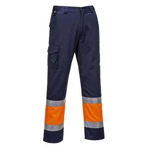 PORTWEST - E049ONRL <b>High</b> visibility two tone orange/blue navy Combat <b>trouser</b> - EAN 5036108280735 HI-<b>VIS</b> WORKWEAR - Product Image 1
