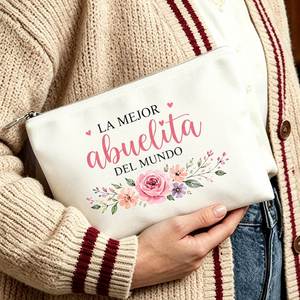 Pochette cosmétique et de toilette espagnole avec fermeture éclair, cadeau de voyage compact pour maman - Sac cadeau tendance pour - Product Image 5