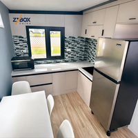 ZYBOX Villa préfabriquée à assemblage rapide, mobile, durable, maison modulaire préfabriquée à 2 chambres, maisons préfabriquées, maison conteneur extensible en acier