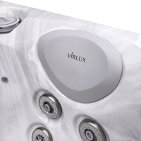 VIRLUX Jacuzzi compact de 2,2 m avec capacité pour 5 personnes, combo massage, chauffage économe en énergie de 4 kW pour utilisation en extérieur dans une villa