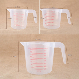 Tasse à mesurer transparente en plastique avec cruche graduée, bec verseur de Surface, tasses à mesurer de cuisson de cuisine 250/500/1000ml 3 pièces/ensemble - Product Image 5