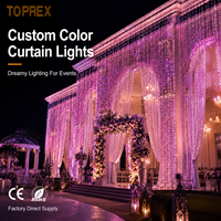 Guirlande lumineuse LED TOPREX étanche pour décoration de mariage, rideau lumineux 2m x 2m pour fenêtre et jardin, guirlande lumineuse à fil de caoutchouc