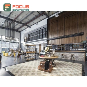 ชั้นวางสินค้ากาแฟแบบทนทาน ลายไม้ ชั้นวางแบบเปิด เหมาะสำหรับร้านกาแฟ - Product Image 2