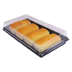 China Spring Packing factory APET RPET PLA packaging biodegradable tray Log cake box loaf bread packing