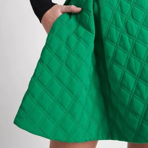 กระโปรงมินิทรงเอ็มไพร์เอวสูงสำหรับผู้หญิง ดีไซน์ใหม่ปี 2025 ระบายอากาศได้ดี แต่งระบายแบบควิลท์จีบลึก มีกระเป๋าข้าง - Product Image 5