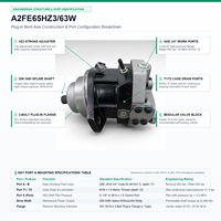 Moteur hydraulique enfichable A6VE65HZ3, moteur à pistons à axe courbé haute pression pour treuil de levage