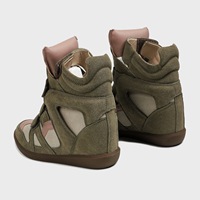 Fabrication sur mesure de chaussures de sport pour femmes à semelle épaisse, style Paris, décontractées, rétro, à scratch, montantes, tendance, en daim