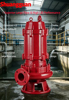 Pompe submersible pour eaux usées Shuangguan haute efficacité 5,5 kW-45 kW, 4 pôles, 6 pôles, WQ, haute levée, étanche IP68, personnalisable