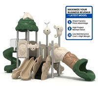 SageDelightRides Ensemble de jeux d'extérieur commercial avec tube, double toboggan, escalier et rampes pour enfants, en LLDPE et HDPE, pour écoles maternelles, vente en gros
