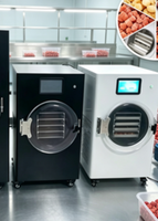 Miniatuur commerciële energiebesparende kleine vriesdroogmachine voor de productie van zelfgemaakte huisdierenvoer-snacks kleine vriesdroogmachine
