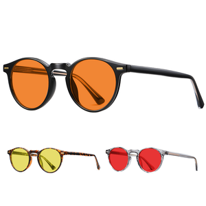 Retro Round <b>Sunglasses</b> Full Rim Unisex Multi-color Lenses 100% UV Protection Casual Style Adult Fashion Shades - Product Image 1