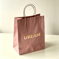 Sacs à emporter en papier kraft blanc et brun personnalisés avec logo, pour cadeaux, artisanat, café, nourriture à emporter