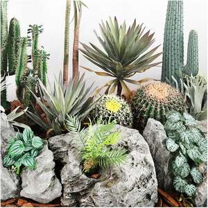 Plantes Décoratives Séchées en Pot de Haute Qualité, Plantes Artificielles d'Extérieur, <span class=keywords><strong>Cactus</strong></span> Artificiel en Plastique pour Terrain de Football - Product Image 4