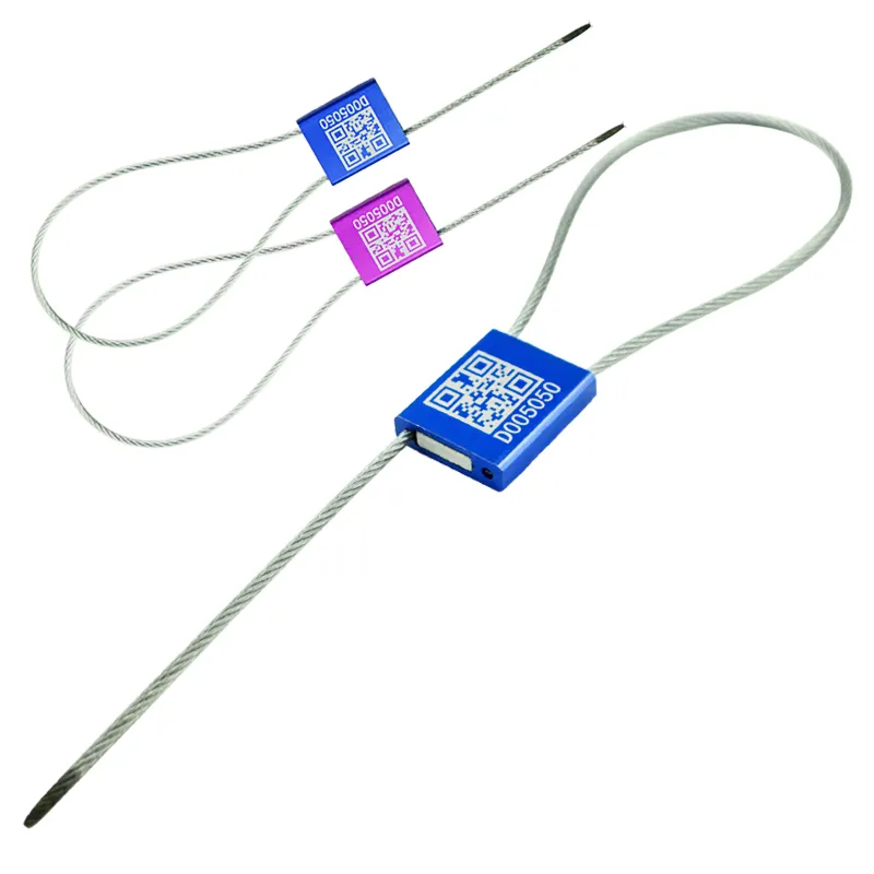 Konteynerler SK2003C için özelleştirilmiş tel metalik logo güvenlik çekme sıkı kablo mühürler