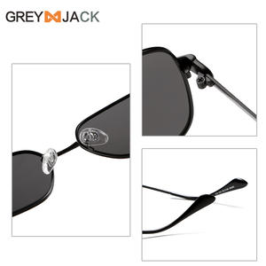 Lunettes de soleil unisexes en métal, monture carrée noire, verres polarisés UV400 anti-éblouissement TAC pour la conduite et la pêche - Product Image 5