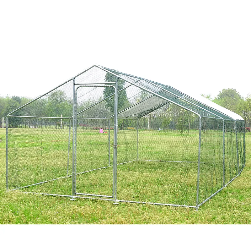 Large Coop Walk-in Poultry Cage Metal Chicken Hen Run with Waterproof Cover for Backyard