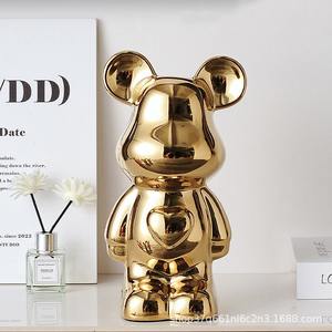 Modern şiddetli ayı seramik el sanatları knick-knack ev dekor hediye oturma odası için oyuncak ayı kumbara dekorasyon ev aksesuarları - Product Image 3