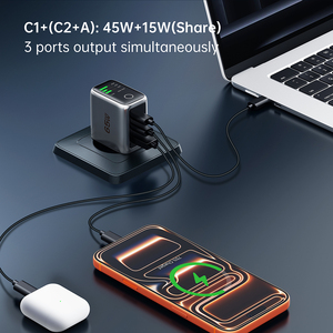 <span class=keywords><strong>Chargeur</strong></span> rapide USB-C GaN Tommox 65W 45W PD 3.0 avec protection OTP/OVP pour ordinateur portable et téléphone portable - Product Image 2