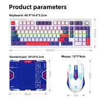 Clavier mécanique sans fil TF780 de haute qualité, souris et tapis de souris, ensemble 3-en-1, adapté aux joueurs sur PC