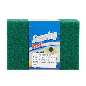 10pcs tarjeta abrigo verde <span class=keywords><strong>de</strong></span> estropajo <span class=keywords><strong>de</strong></span> lavado cocina verde depurador verde scouring pad - Product Image 5