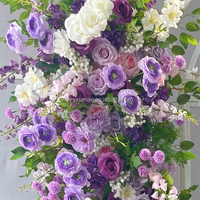 Ensemble d'arche florale en soie violet pastel pour mariage, photomaton de rentrée scolaire et décoration de scène, fait main